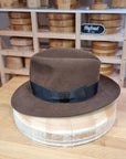 LEIFUR Lucky FEDORA | RABBIT & HARE DELUXE BLEND | SABLE BROWN | SIZE 58, US 7 1/4