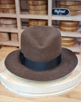 LEIFUR Lucky FEDORA | RABBIT & HARE DELUXE BLEND | SABLE BROWN | SIZE 58, US 7 1/4