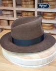 LEIFUR Lucky FEDORA | RABBIT & HARE DELUXE BLEND | SABLE BROWN | SIZE 58, US 7 1/4