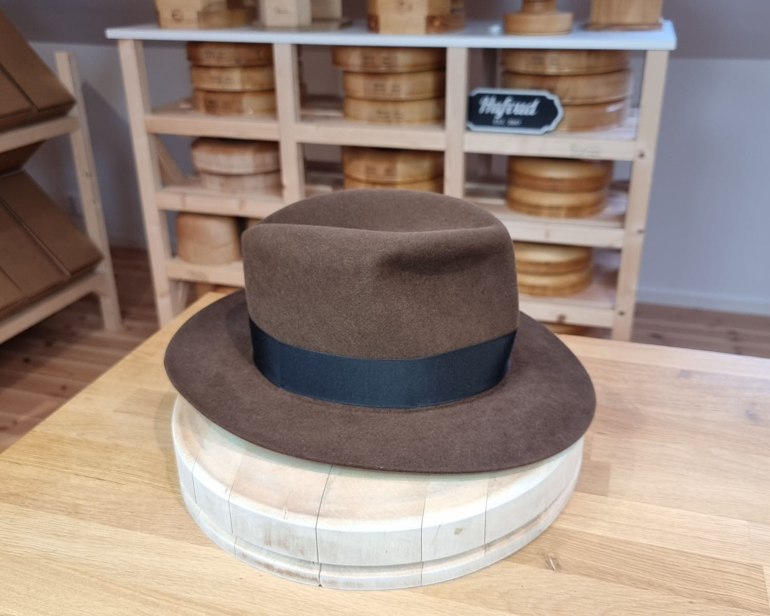 LEIFUR Lucky FEDORA | RABBIT &amp; HARE DELUXE BLEND | SABLE BROWN | SIZE 58, US 7 1/4