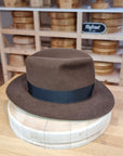 LEIFUR Lucky FEDORA | RABBIT & HARE DELUXE BLEND | SABLE BROWN | SIZE 58, US 7 1/4