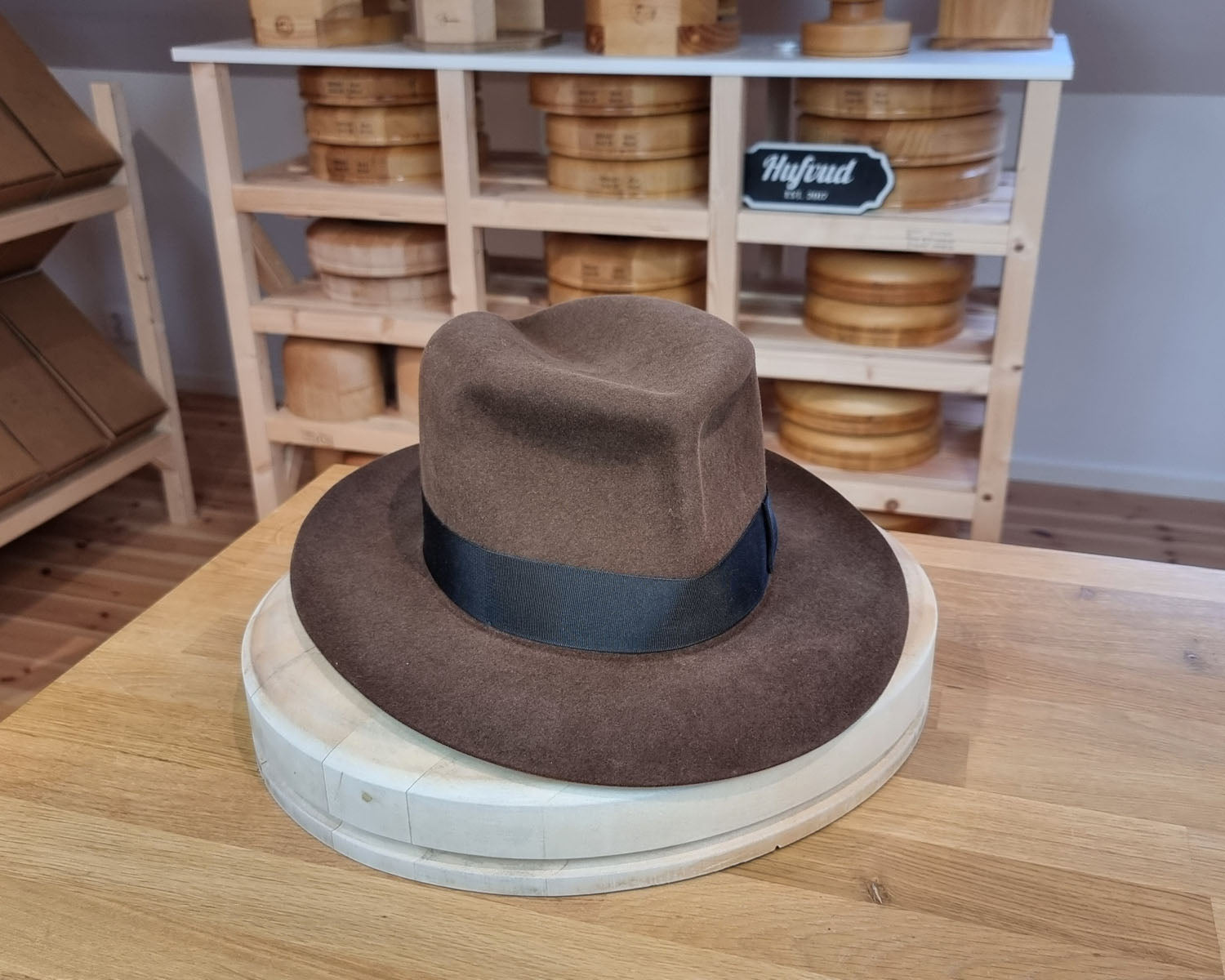 LEIFUR Lucky FEDORA | RABBIT &amp; HARE DELUXE BLEND | SABLE BROWN | SIZE 58, US 7 1/4