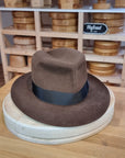 LEIFUR Lucky FEDORA | RABBIT & HARE DELUXE BLEND | SABLE BROWN | SIZE 58, US 7 1/4