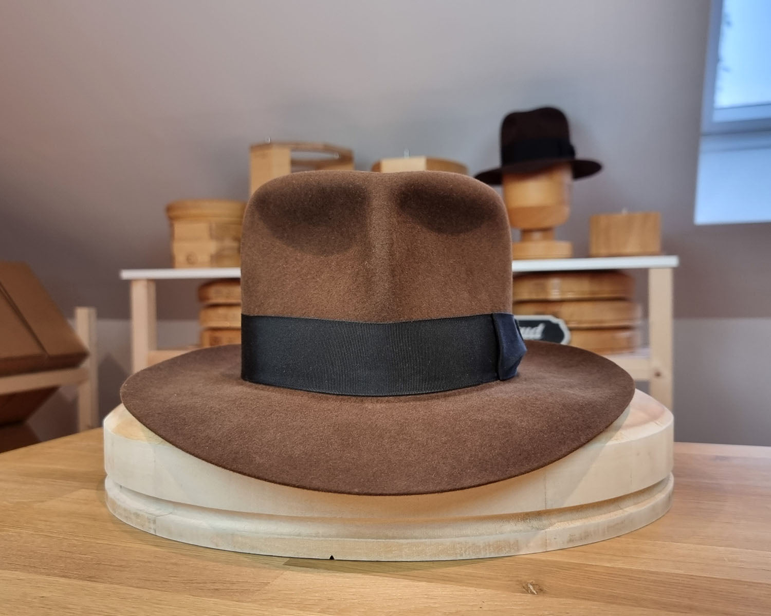 LEIFUR Lucky FEDORA | RABBIT &amp; HARE DELUXE BLEND | SABLE BROWN | SIZE 58, US 7 1/4