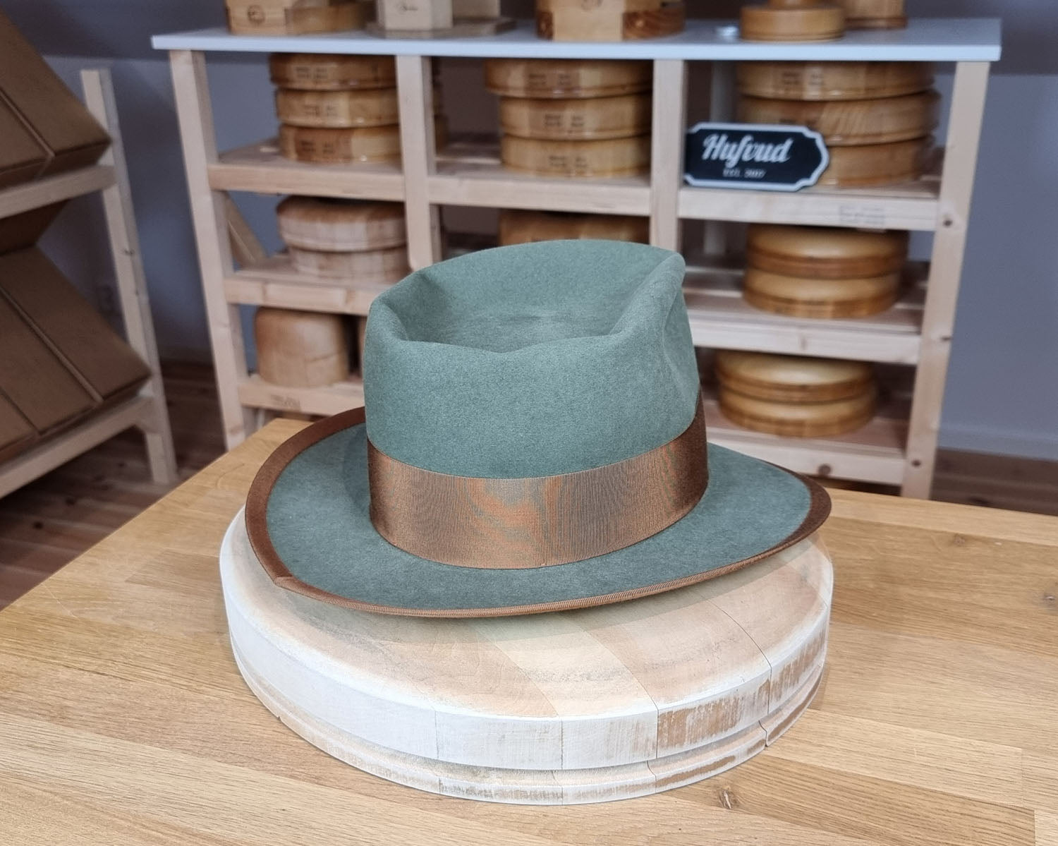 WHIPPET FEDORA | 50X BEAVER BLEND | SAGE COLOR | SIZE 58, US 7 1/4