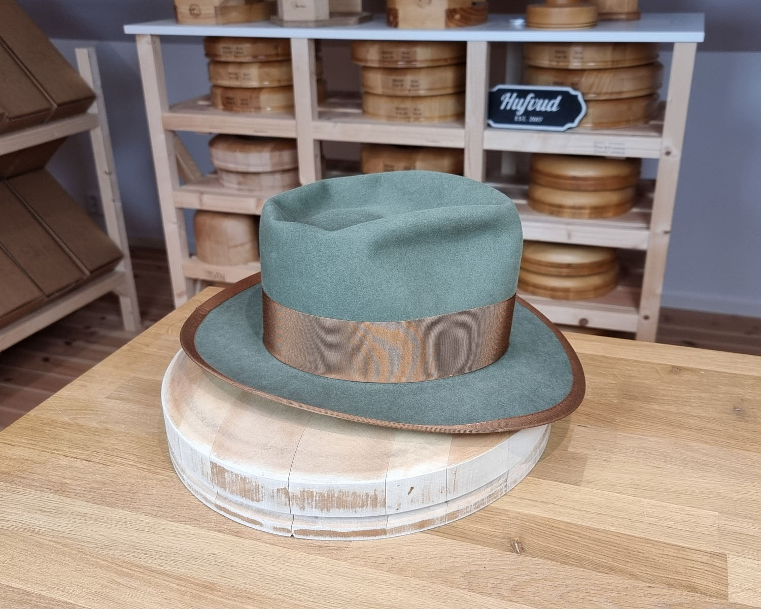 WHIPPET FEDORA | 50X BEAVER BLEND | SAGE COLOR | SIZE 58, US 7 1/4