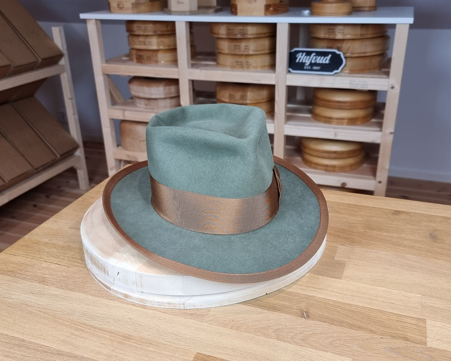 WHIPPET FEDORA | 50X BEAVER BLEND | SAGE COLOR | SIZE 58, US 7 1/4