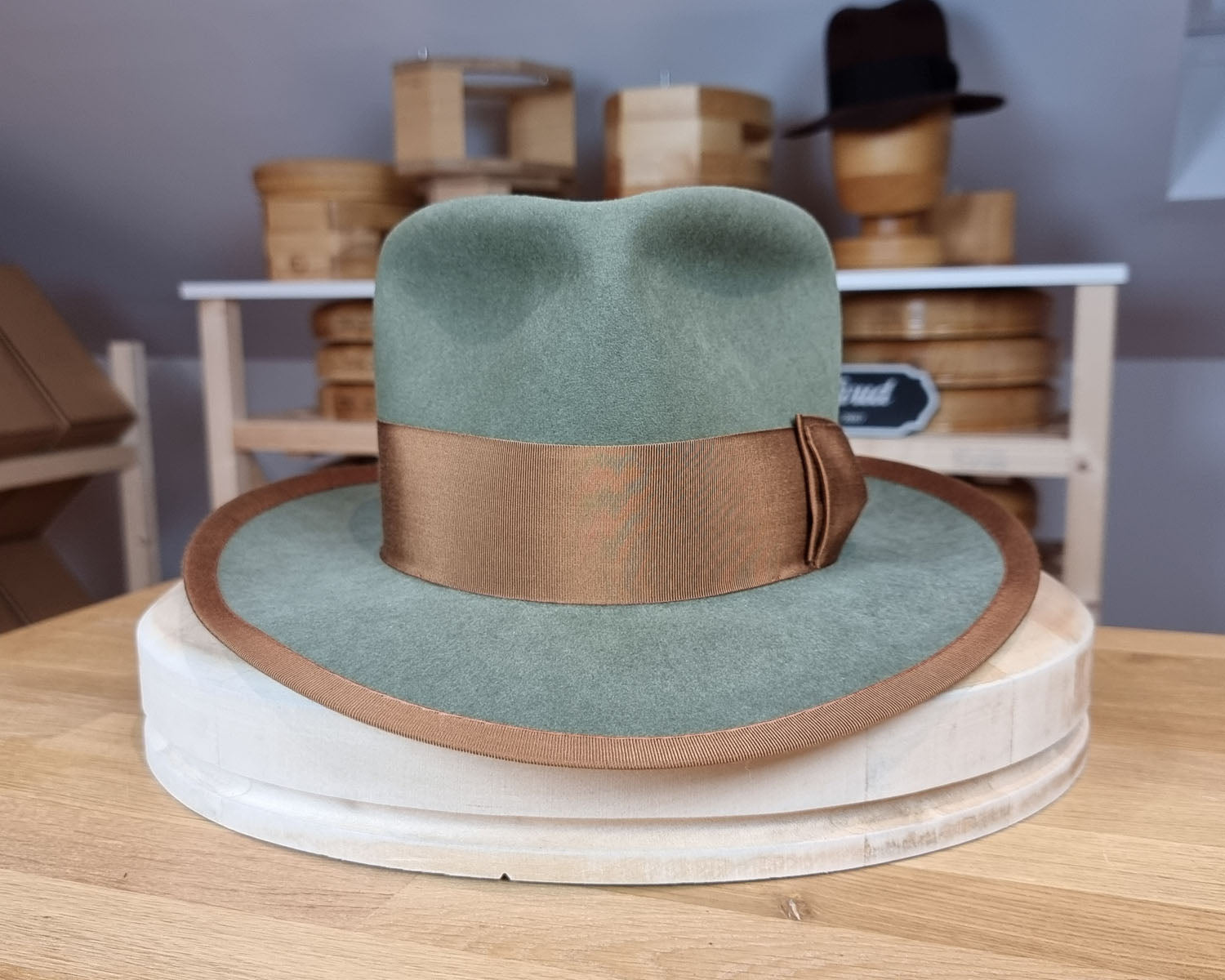 WHIPPET FEDORA | 50X BEAVER BLEND | SAGE COLOR | SIZE 58, US 7 1/4