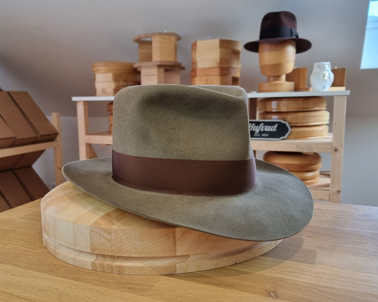 LEIFUR Adventure FEDORA | BEAVER FIFTY WESTERN FELT | PECAN COLOR | SIZE 59, US 7 3/8