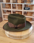 WHIPPET FEDORA | 100X BEAVER | MOSS GREEN COLOR | SIZE 58, US 7 1/4