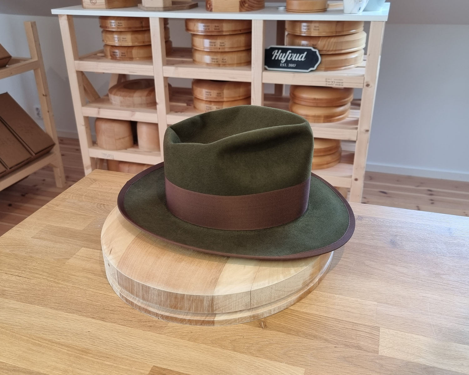 WHIPPET FEDORA | 100X BEAVER | MOSS GREEN COLOR | SIZE 58, US 7 1/4