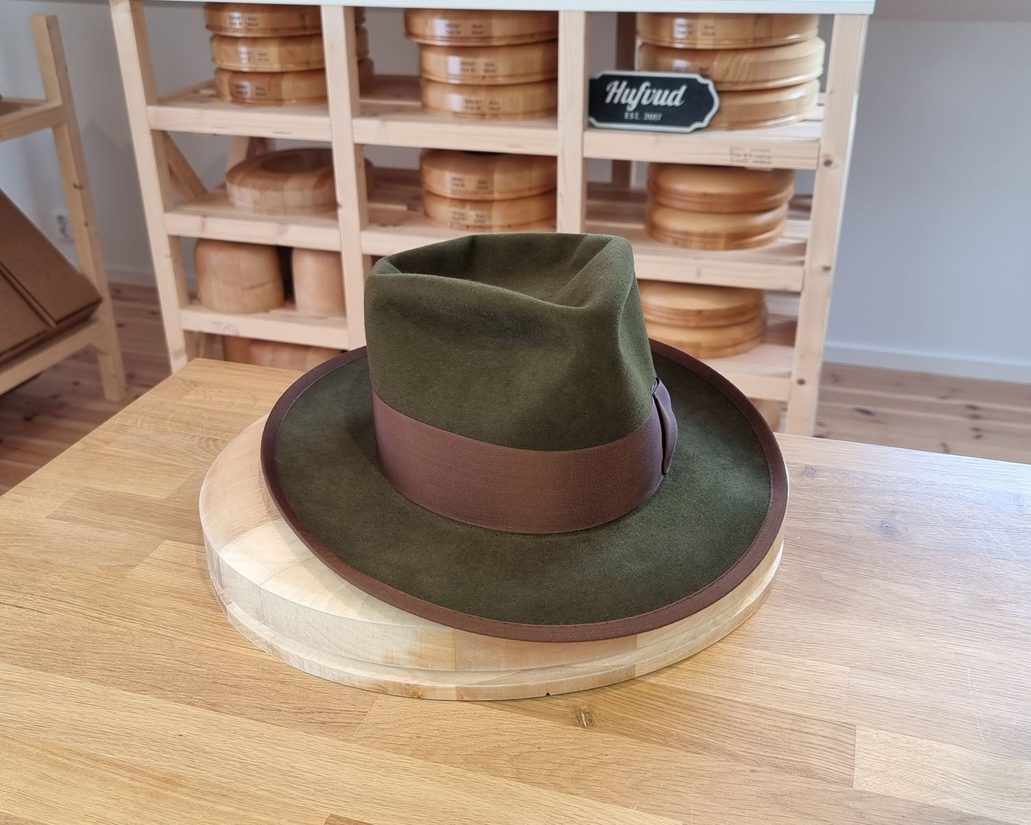 WHIPPET FEDORA | 100X BEAVER | MOSS GREEN COLOR | SIZE 58, US 7 1/4