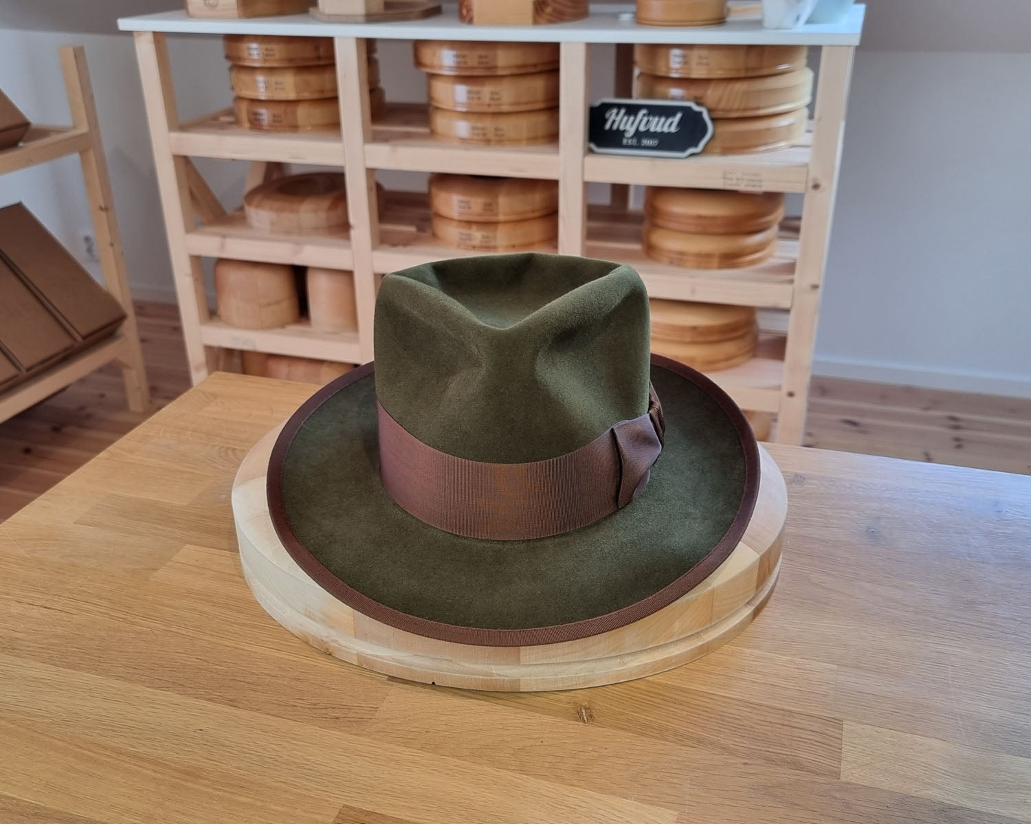 WHIPPET FEDORA | 100X BEAVER | MOSS GREEN COLOR | SIZE 58, US 7 1/4