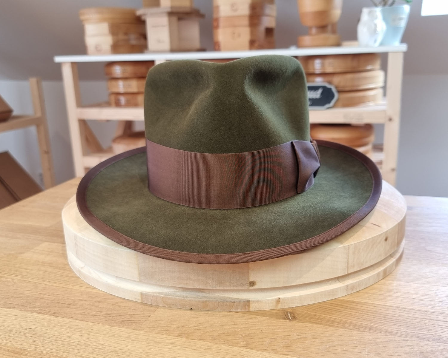 WHIPPET FEDORA | 100X BEAVER | MOSS GREEN COLOR | SIZE 58, US 7 1/4