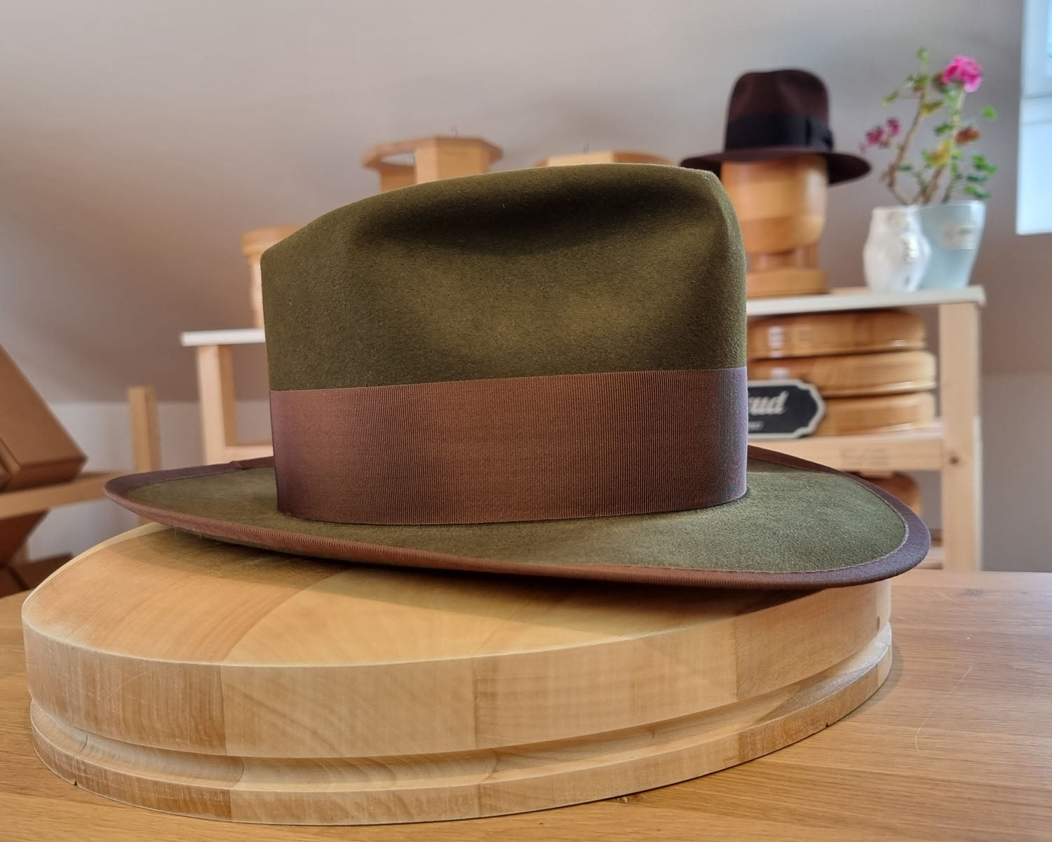 WHIPPET FEDORA | 100X BEAVER | MOSS GREEN COLOR | SIZE 58, US 7 1/4