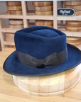 BOGART Maltese Falcon FEDORA | 100X NUTRIA | MIDNIGHT BLUE | SIZE 61, US 7 5/8