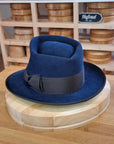 BOGART Maltese Falcon FEDORA | 100X NUTRIA | MIDNIGHT BLUE | SIZE 61, US 7 5/8