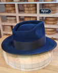 BOGART Maltese Falcon FEDORA | 100X NUTRIA | MIDNIGHT BLUE | SIZE 61, US 7 5/8