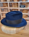 BOGART Maltese Falcon FEDORA | 100X NUTRIA | MIDNIGHT BLUE | SIZE 61, US 7 5/8