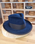 BOGART Maltese Falcon FEDORA | 100X NUTRIA | MIDNIGHT BLUE | SIZE 61, US 7 5/8