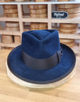 BOGART Maltese Falcon FEDORA | 100X NUTRIA | MIDNIGHT BLUE | SIZE 61, US 7 5/8