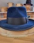 BOGART Maltese Falcon FEDORA | 100X NUTRIA | MIDNIGHT BLUE | SIZE 61, US 7 5/8