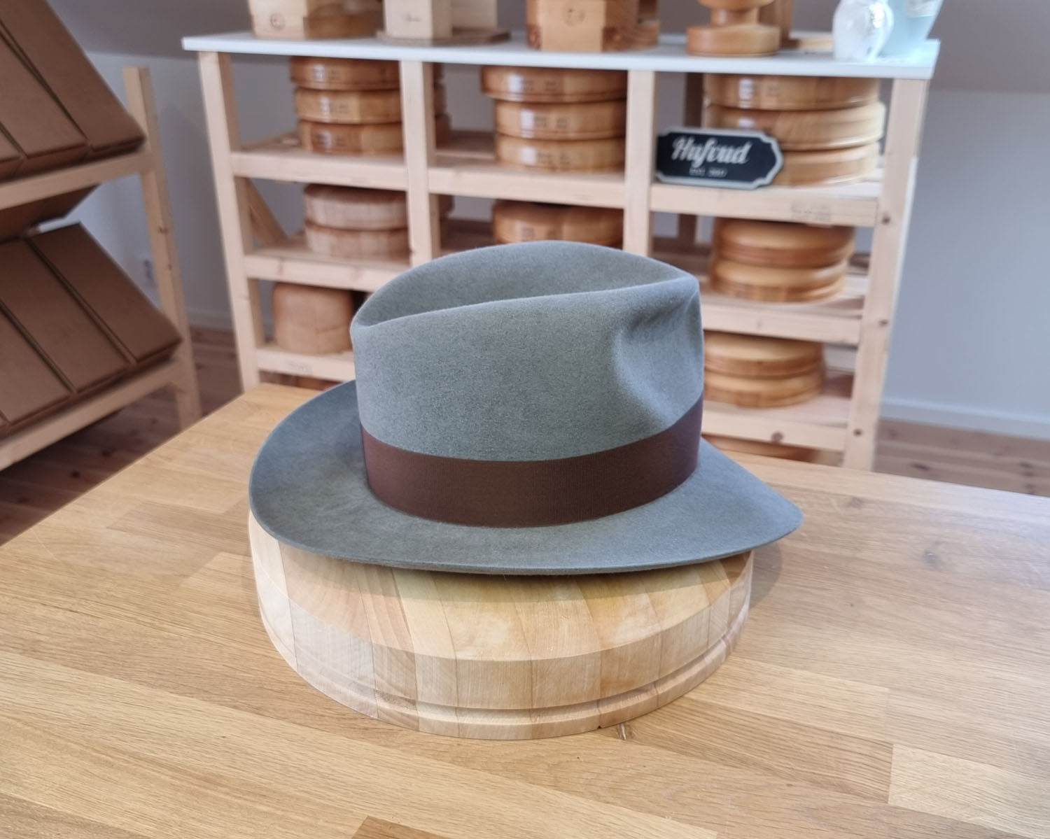 LEIFUR Adventure FEDORA | RABBIT DELUXE WESTERN FELT | GRANITE COLOR | SIZE 58, US 7 1/4