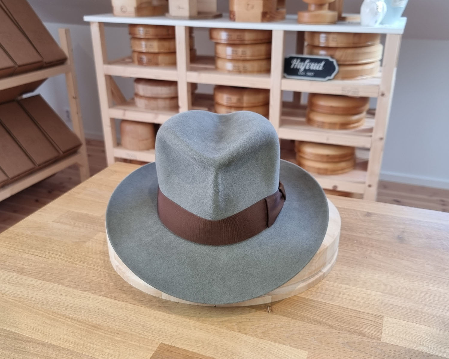 LEIFUR Adventure FEDORA | RABBIT DELUXE WESTERN FELT | GRANITE COLOR | SIZE 58, US 7 1/4