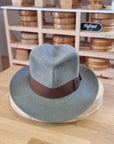 LEIFUR Adventure FEDORA | RABBIT DELUXE WESTERN FELT | GRANITE COLOR | SIZE 58, US 7 1/4