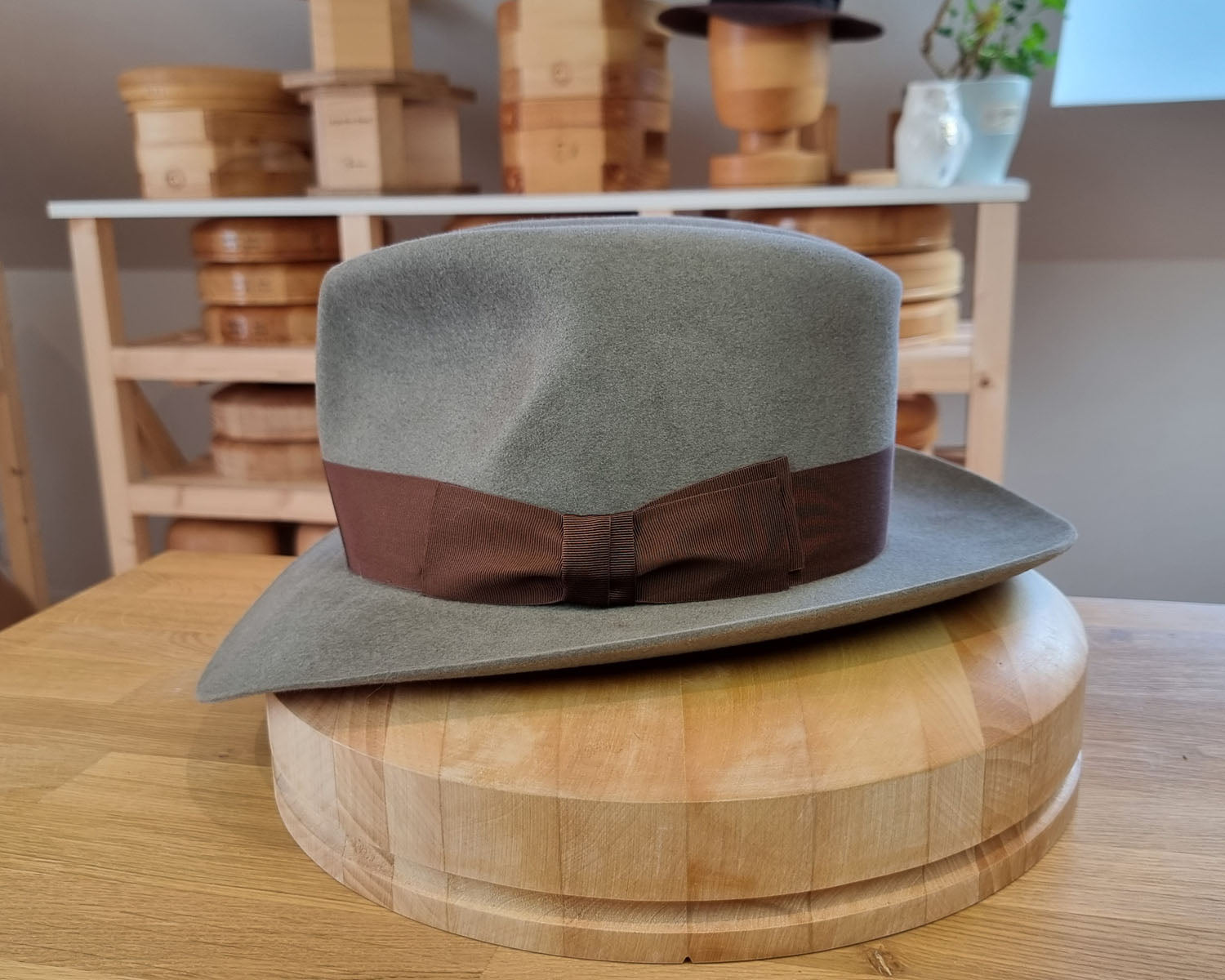 LEIFUR Adventure FEDORA | RABBIT DELUXE WESTERN FELT | GRANITE COLOR | SIZE 58, US 7 1/4