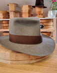 LEIFUR Adventure FEDORA | RABBIT DELUXE WESTERN FELT | GRANITE COLOR | SIZE 58, US 7 1/4