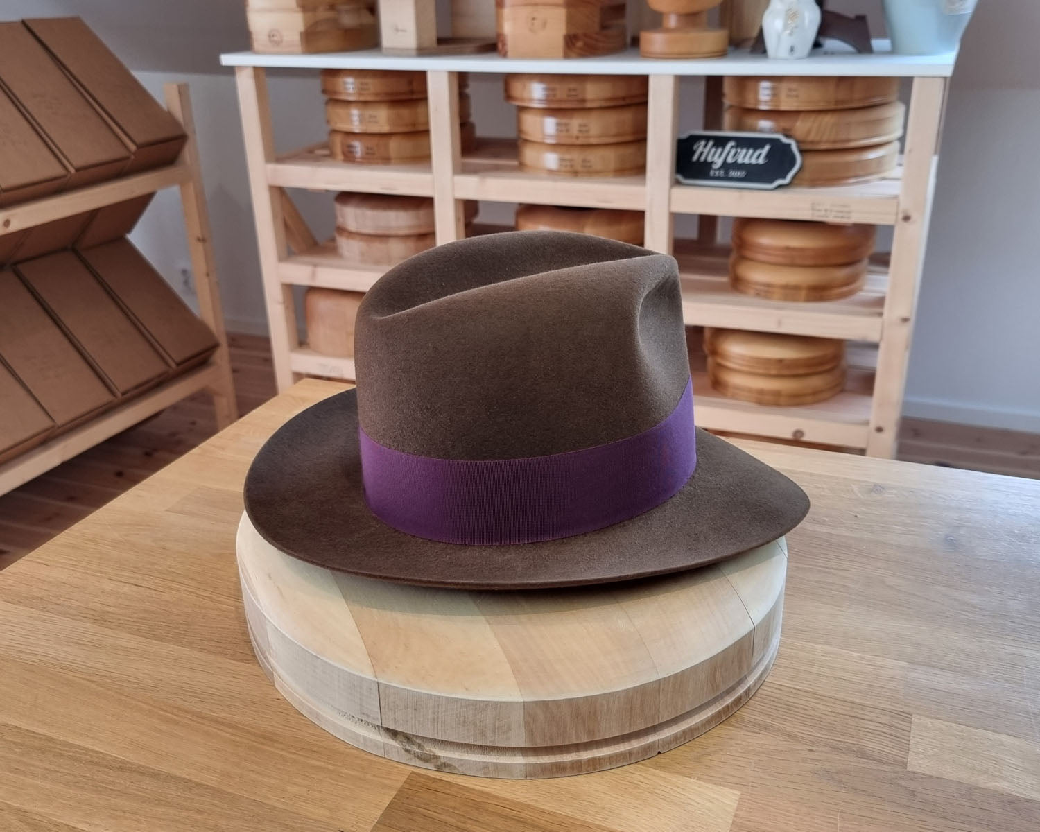 CAGNEY FEDORA | RABBIT &amp; HARE DELUXE BLEND | SABLE BROWN COLOR | SIZE 61, US 7 5/8