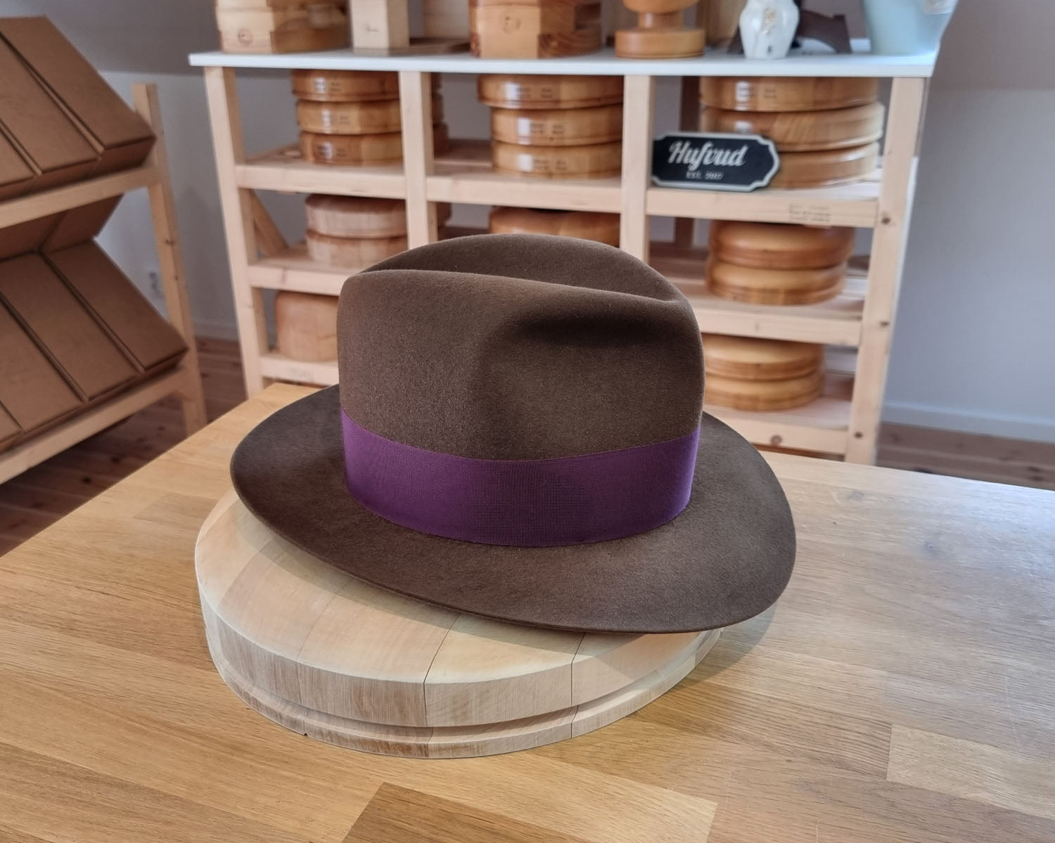 CAGNEY FEDORA | RABBIT &amp; HARE DELUXE BLEND | SABLE BROWN COLOR | SIZE 61, US 7 5/8