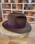 CAGNEY FEDORA | RABBIT & HARE DELUXE BLEND | SABLE BROWN COLOR | SIZE 61, US 7 5/8