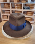 CAGNEY FEDORA | RABBIT & HARE DELUXE BLEND | SABLE BROWN COLOR | SIZE 60, US 7 1/2