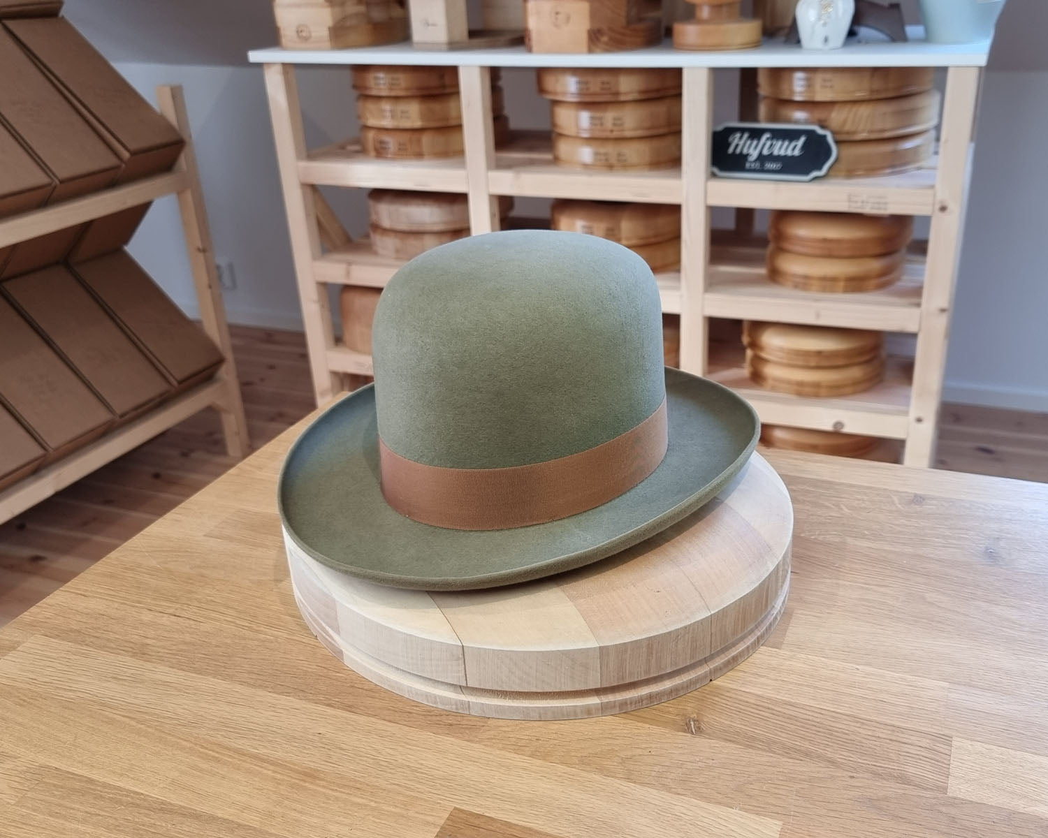 WESTERN UPCYCLE | 3X BEAVER | SAGE GREEN COLOR | SIZE 58, US 7 1/4