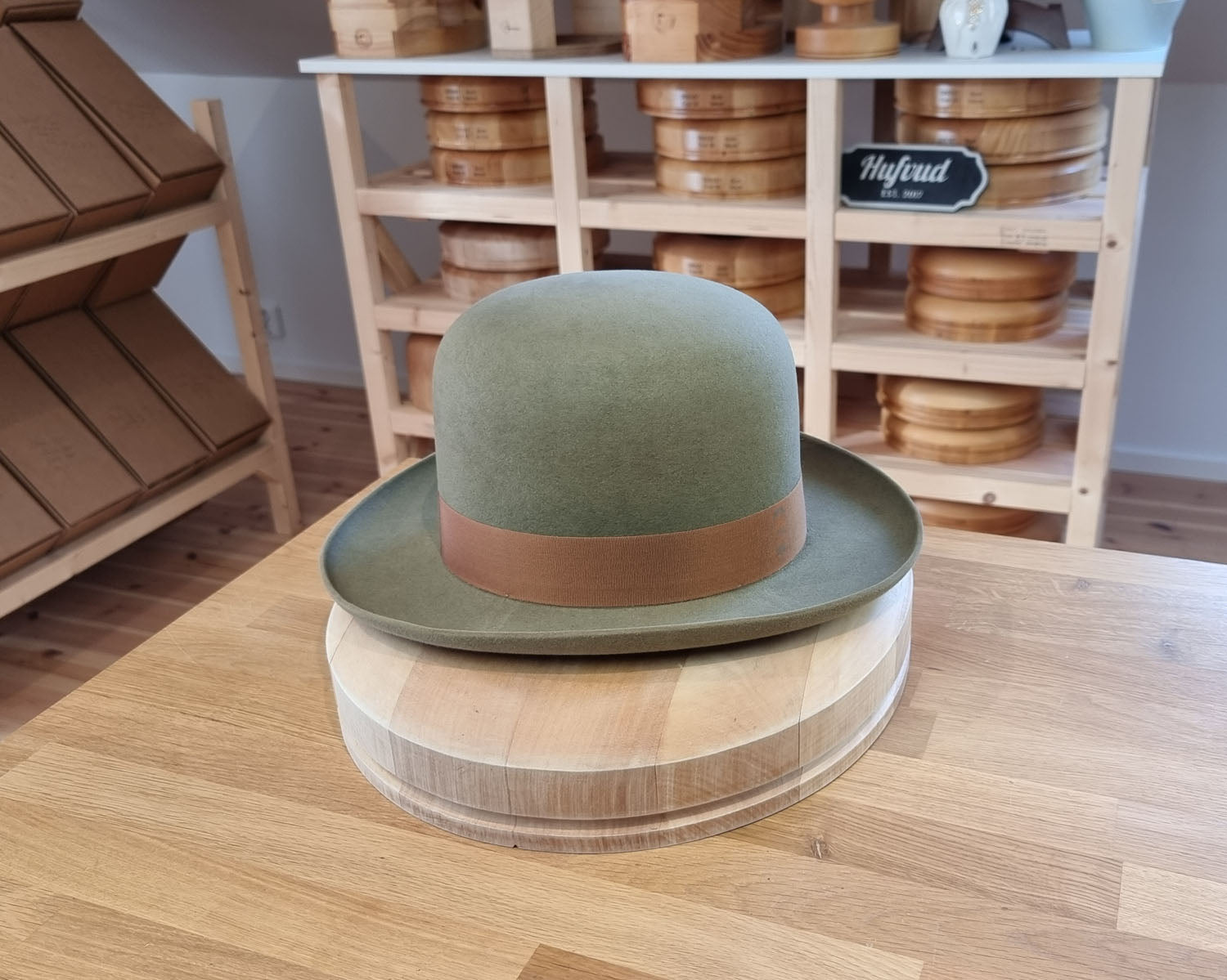 WESTERN UPCYCLE | 3X BEAVER | SAGE GREEN COLOR | SIZE 58, US 7 1/4