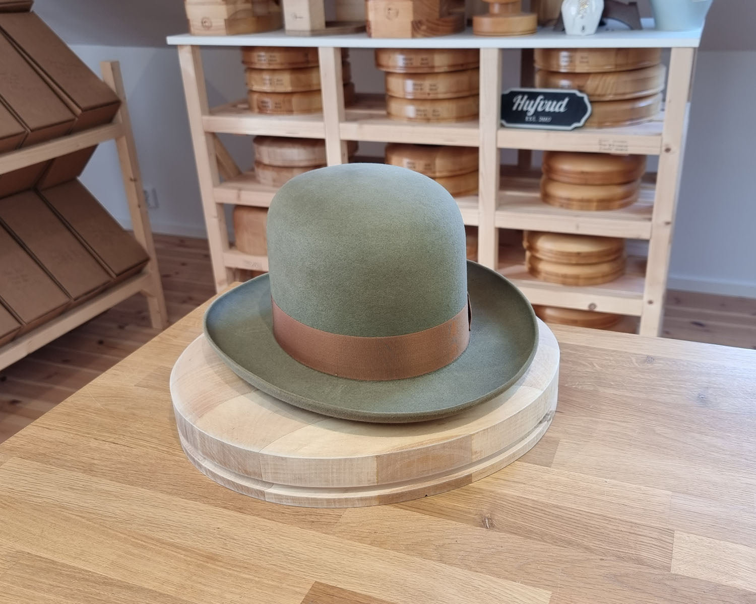 WESTERN UPCYCLE | 3X BEAVER | SAGE GREEN COLOR | SIZE 58, US 7 1/4