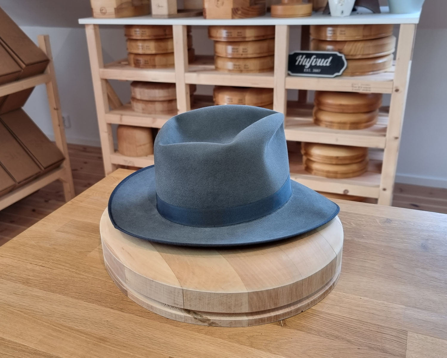 PLAYBOY FEDORA | BEAVER HUNDRED | EMERALD GRAY COLOR | SIZE 57, US 7 1/8