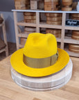 FLOKI FEDORA | RABBIT DELUXE VELOUR FELT | MUSTARD COLOR | SIZE 60, US 7 1/2