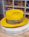 FLOKI FEDORA | RABBIT DELUXE VELOUR FELT | MUSTARD COLOR | SIZE 60, US 7 1/2