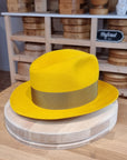 FLOKI FEDORA | RABBIT DELUXE VELOUR FELT | MUSTARD COLOR | SIZE 60, US 7 1/2