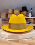 FLOKI FEDORA | RABBIT DELUXE VELOUR FELT | MUSTARD COLOR | SIZE 60, US 7 1/2