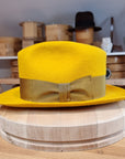 FLOKI FEDORA | RABBIT DELUXE VELOUR FELT | MUSTARD COLOR | SIZE 60, US 7 1/2