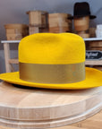 FLOKI FEDORA | RABBIT DELUXE VELOUR FELT | MUSTARD COLOR | SIZE 60, US 7 1/2