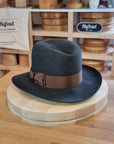 LEIFUR Adventure FEDORA | BEAVER HUNDRED WESTERN WEIGHT | ANTRACITE GRAY COLOR | SIZE 59, US 7 3/8