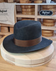 LEIFUR Adventure FEDORA | BEAVER HUNDRED WESTERN WEIGHT | ANTRACITE GRAY COLOR | SIZE 59, US 7 3/8