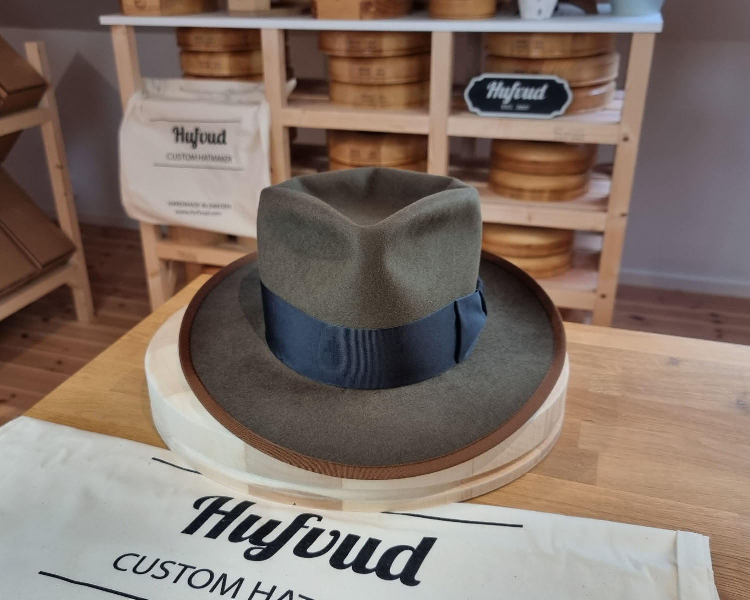 WHIPPET FEDORA | BEAVER FIFTY | OLIVE GREEN COLOR | SIZE 60, US 7 1/2