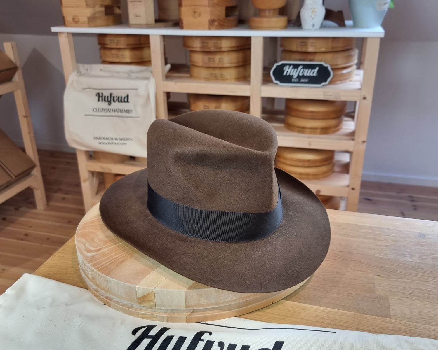 LEIFUR Lucky FEDORA | BEAVER HUNDRED | SABLE BROWN | SIZE 60, US 7 1/2