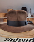 LEIFUR Lucky FEDORA | BEAVER HUNDRED | SABLE BROWN | SIZE 60, US 7 1/2